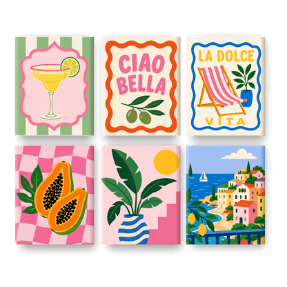 6 Mini Paintings - La Dolce Vita Moments Set- Paint by Numbers