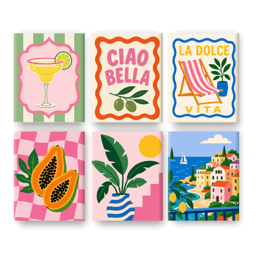6 Mini Paintings - La Dolce Vita Moments Set- Paint by Numbers