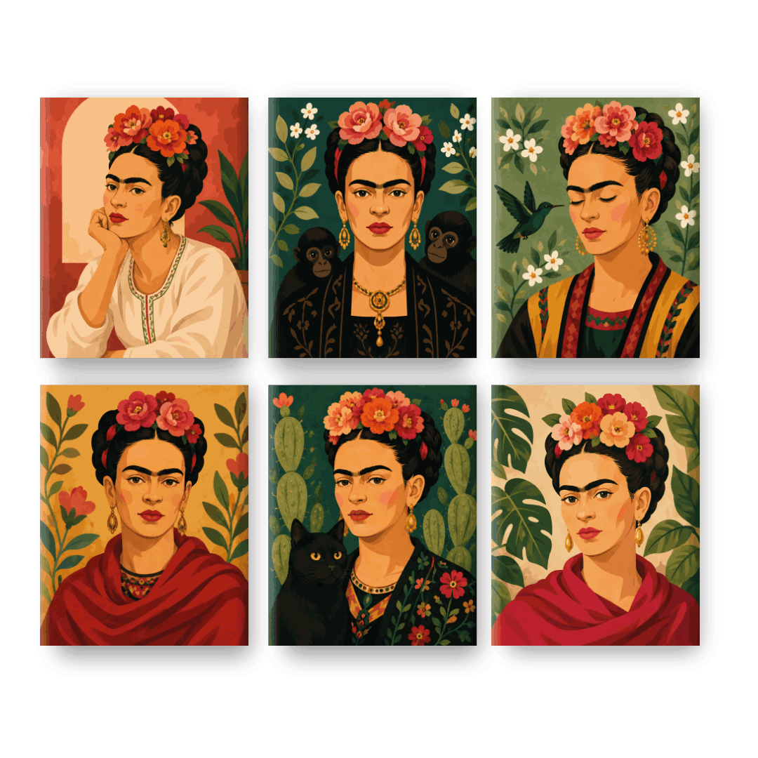 6 Mini Paintings - Viva Frida Set- Paint by Numbers