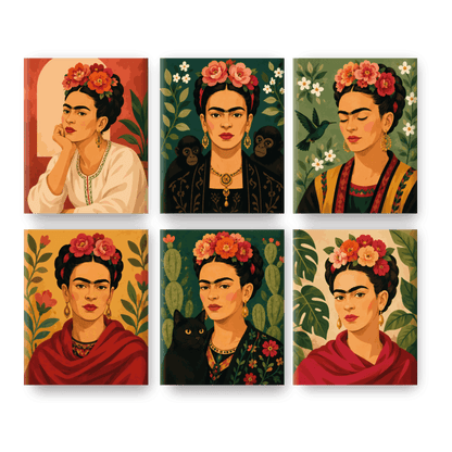 6 Mini Paintings - Viva Frida Set- Paint by Numbers