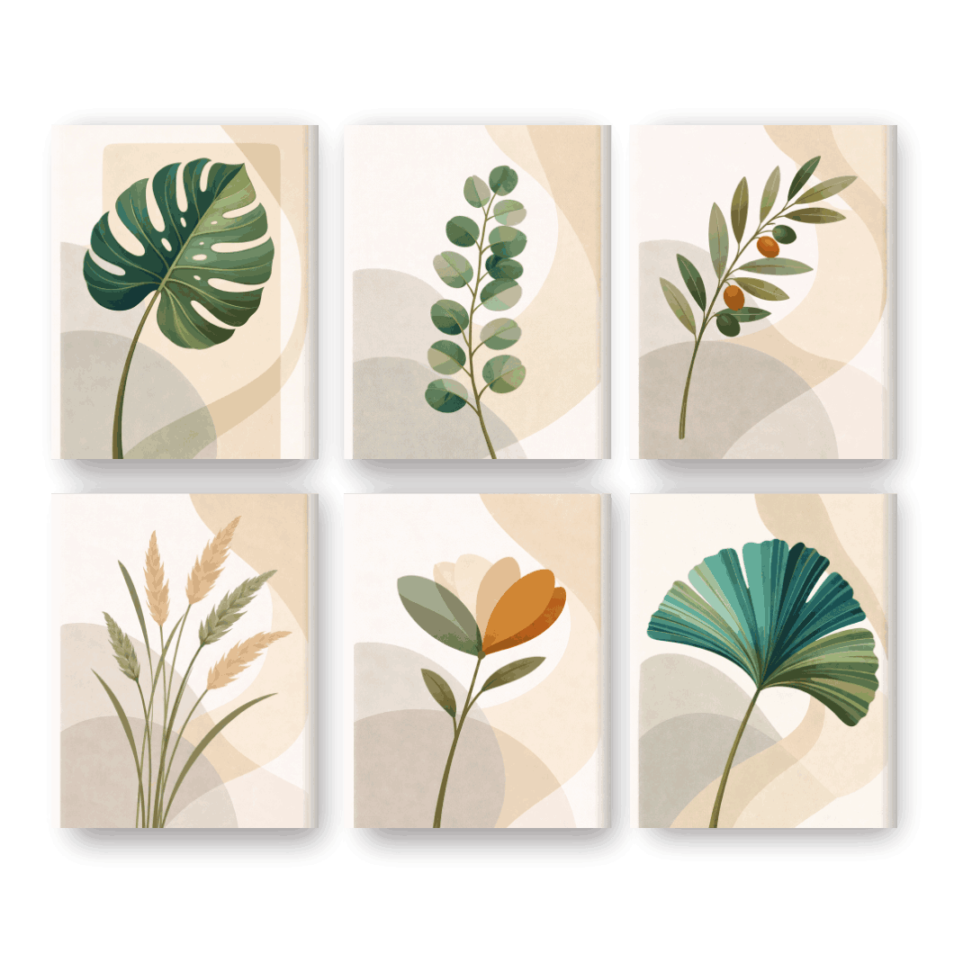 6 Mini Paintings - Botanical Set- Paint by Numbers