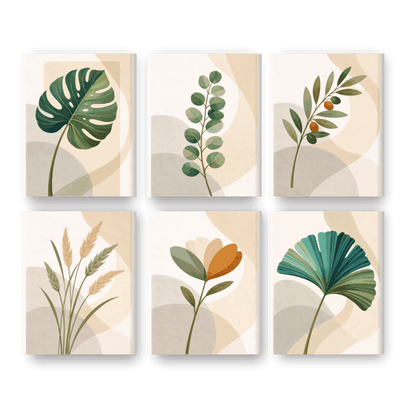 6 Mini Paintings - Botanical Set- Paint by Numbers