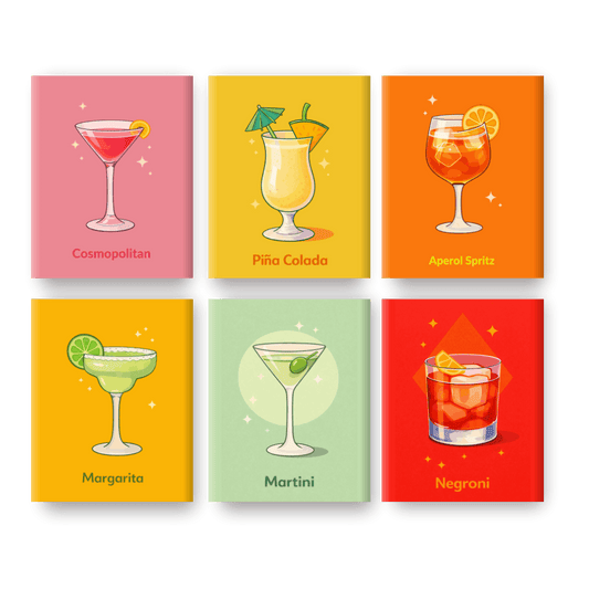 6 Mini Paintings - Happy Hour Set- Paint by Numbers