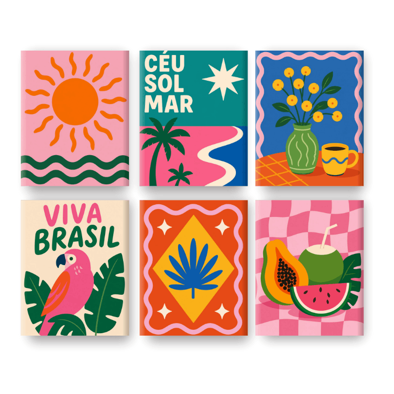 6 Mini Paintings - Viva Brasil Set- Paint by Numbers