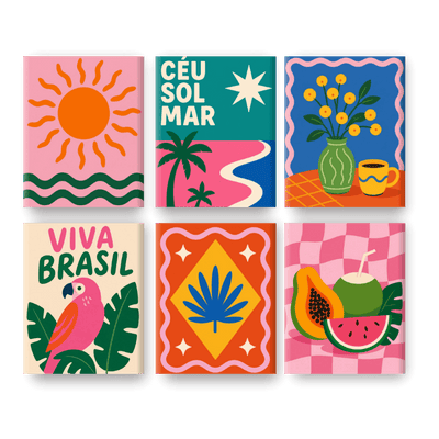 6 Mini Tableaux - Collection Viva Brasil