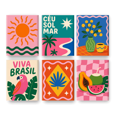 6 Mini Paintings - Viva Brasil Set- Paint by Numbers