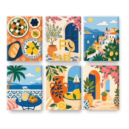 6 Mini-tableaux - Set Portes Ensoleillées - Peinture à numéros
