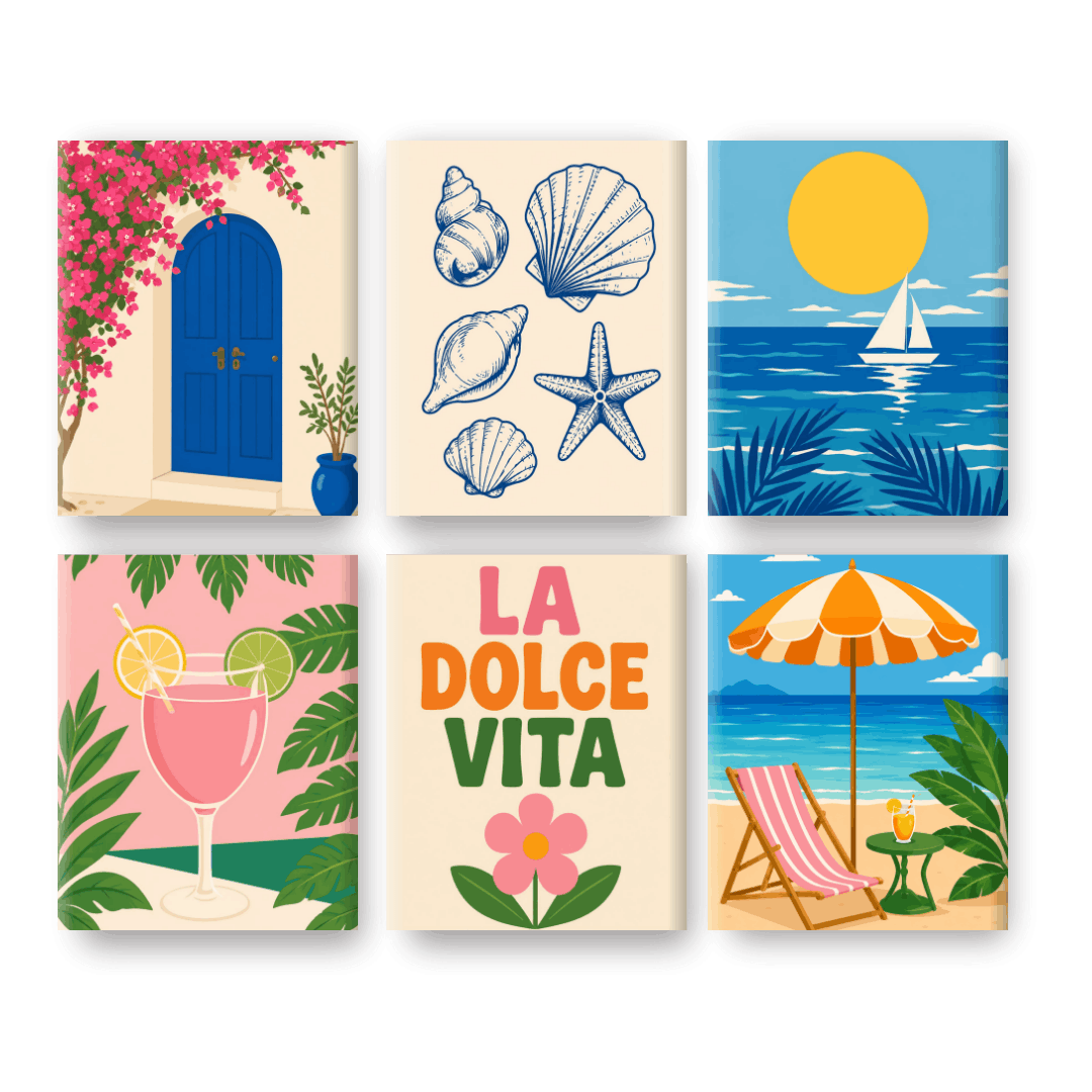 6 Mini Paintings - Blue Horizon Set- Paint by Numbers