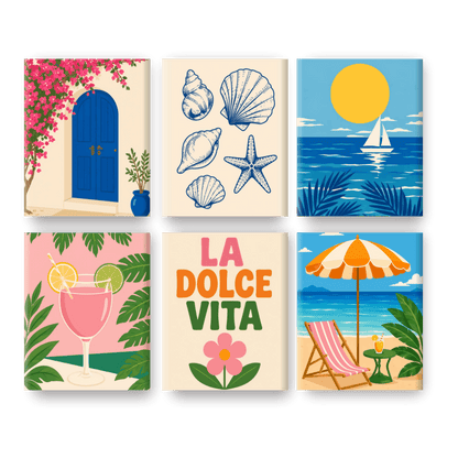 6 Mini Paintings - Blue Horizon Set- Paint by Numbers