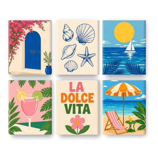 6 Mini Paintings - Blue Horizon Set- Paint by Numbers
