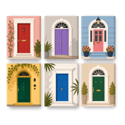 6 Mini Paintings - Doors Set- Paint by Numbers