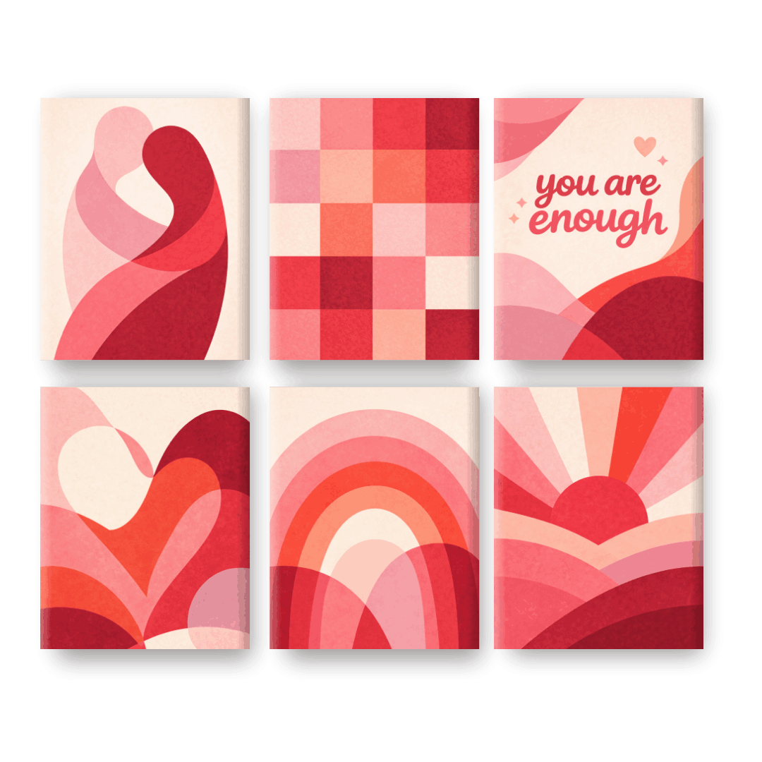 6 Mini Paintings - Sweet Love Set- Paint by Numbers