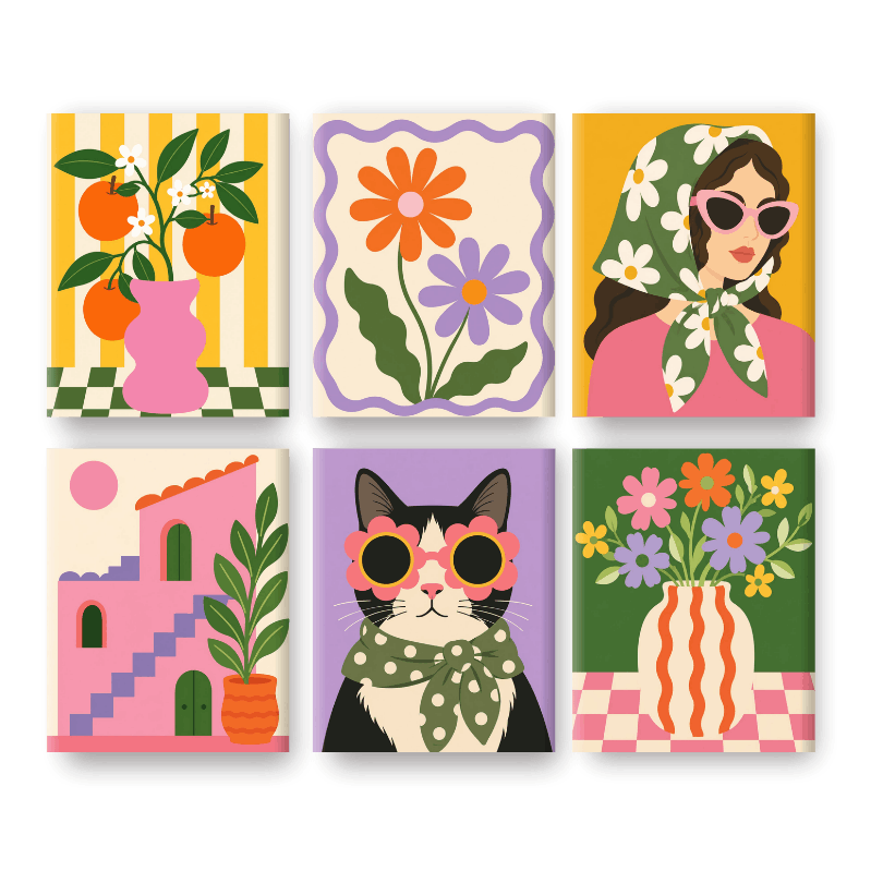 6 Mini Paintings - Daisy Girl Set- Paint by Numbers