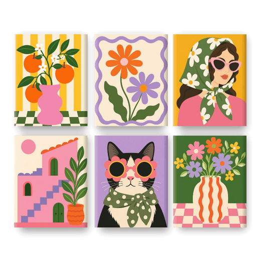 6 Mini Paintings - Daisy Girl Set- Paint by Numbers