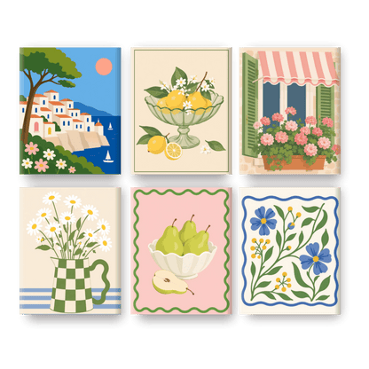 6 Mini Paintings - Springtime Charm Set- Paint by Numbers