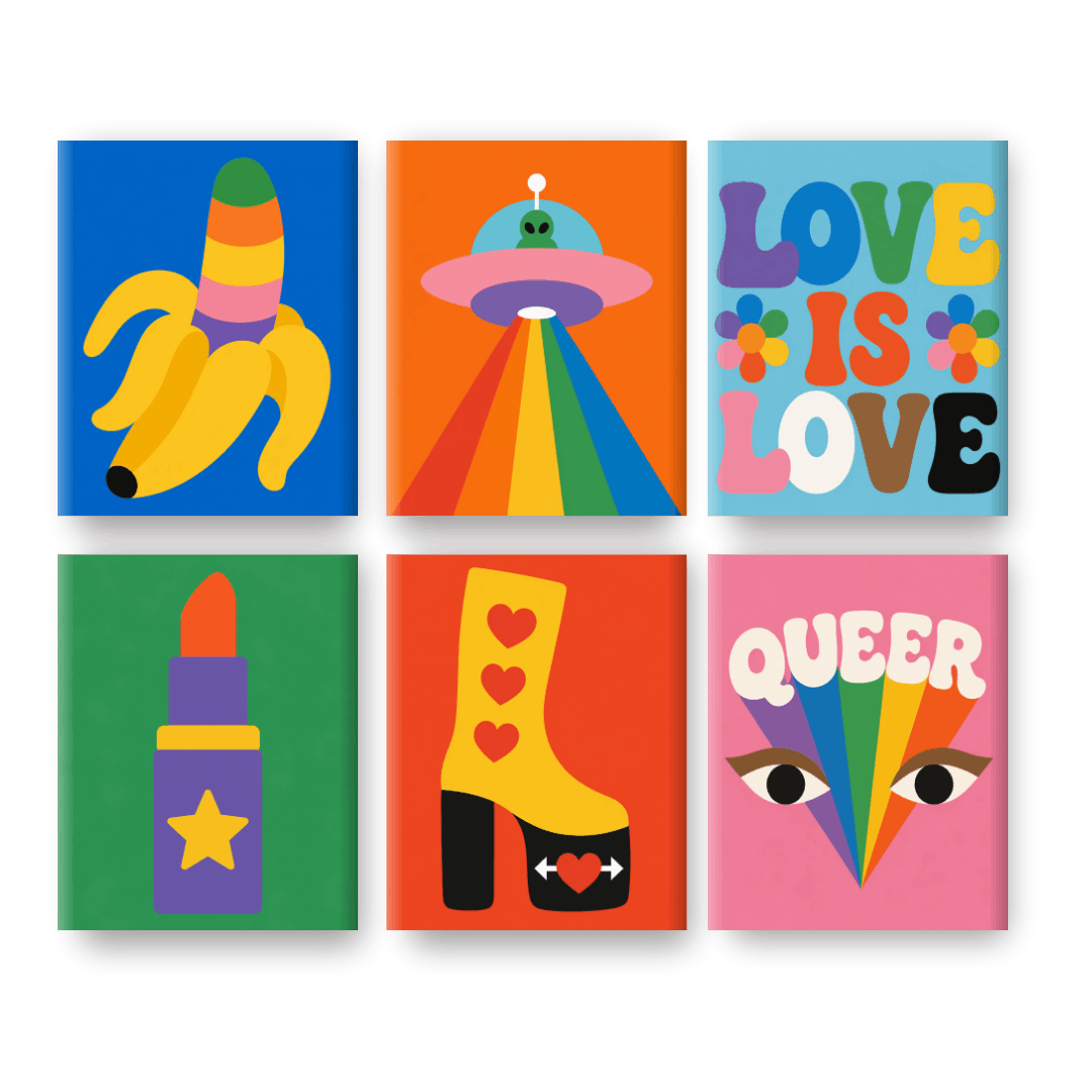 6 Mini Paintings - Pride Love Set- Paint by Numbers
