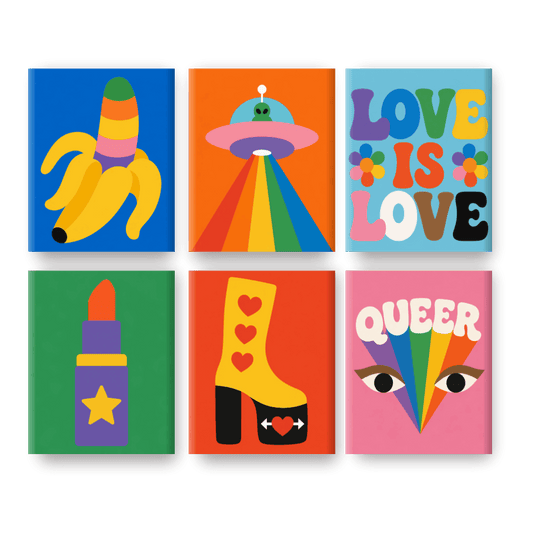 6 Mini Paintings - Pride Love Set- Paint by Numbers