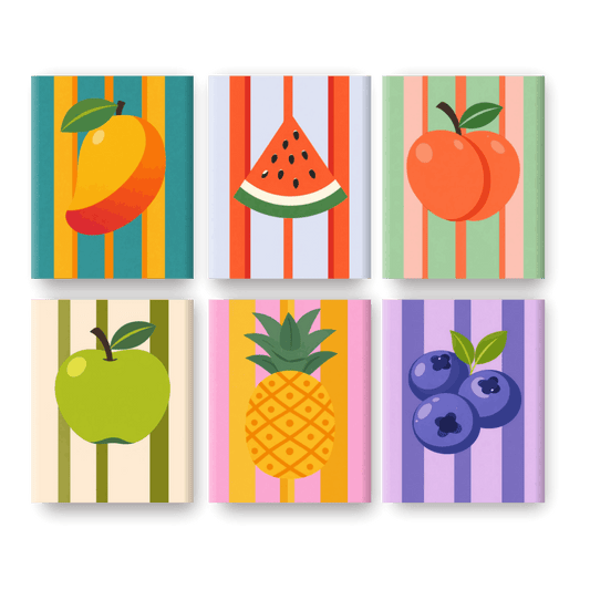 6 Mini Paintings - Gorgeous Fruit Set- Paint by Numbers