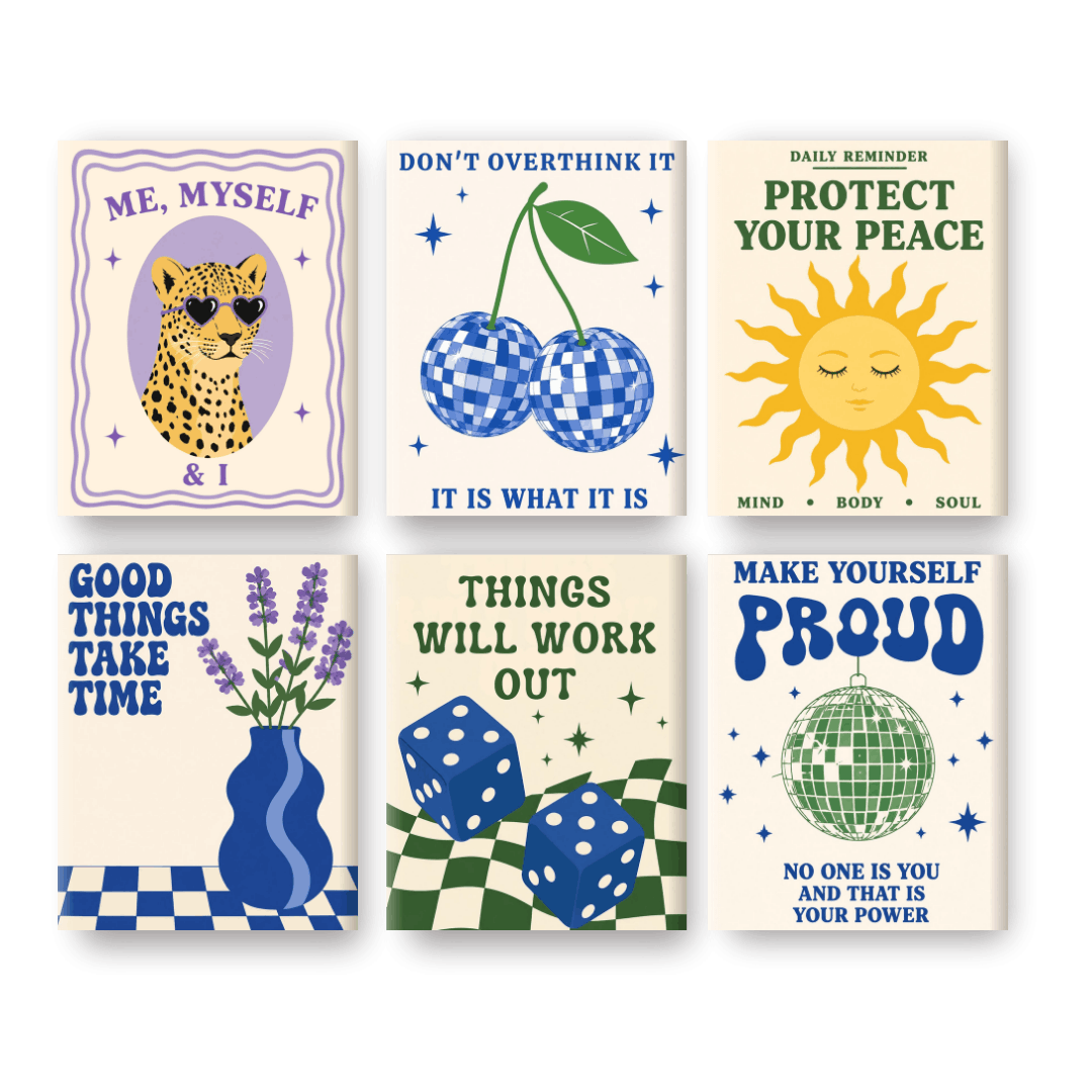 6 Mini Paintings - Disco Affirmations Set - Paint by numbers