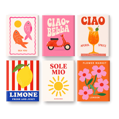 6 Mini Paintings - Ciao Bella Set- Paint by Numbers
