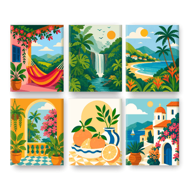 6 mini-peintures - Évasions d'été