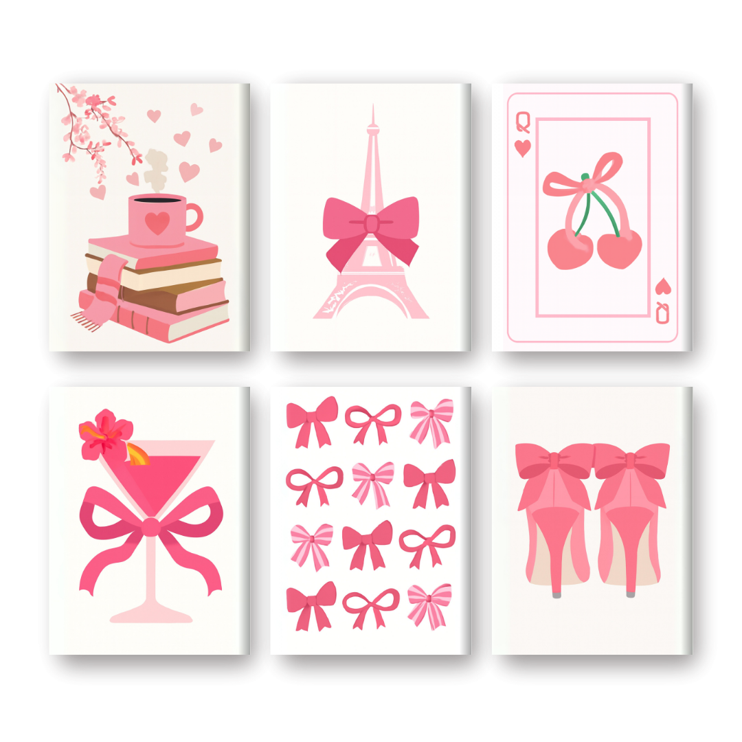 6 Mini Paintings - Pink Vibes Set-Paint by numbers