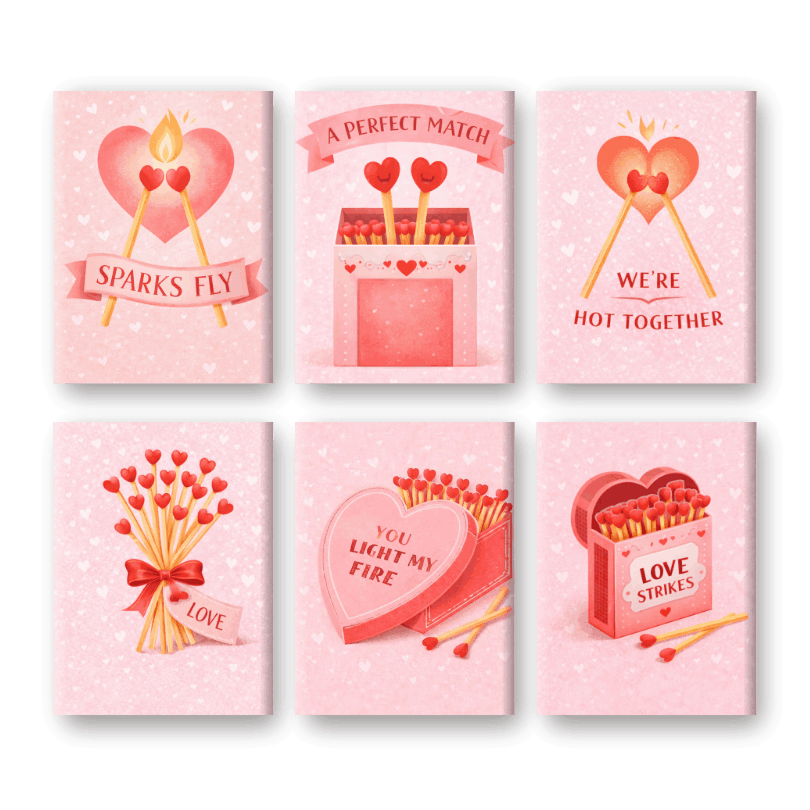6 Mini Paintings - A Perfect Match Set- Paint by Numbers