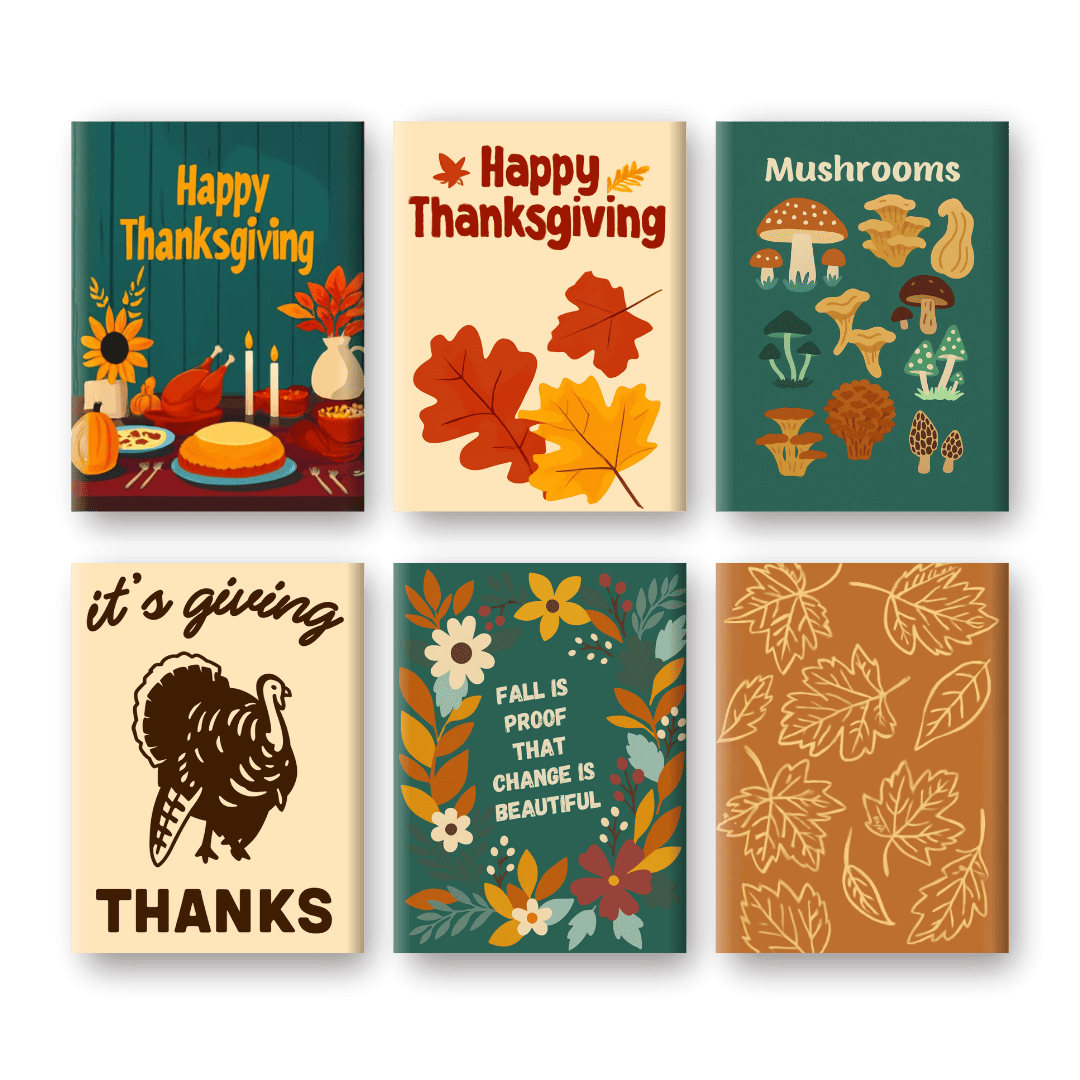 6 Mini Paintings - Autumn & Thanksgiving Set-Paint by numbers