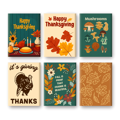 6 Mini Paintings - Autumn & Thanksgiving Set-Paint by numbers