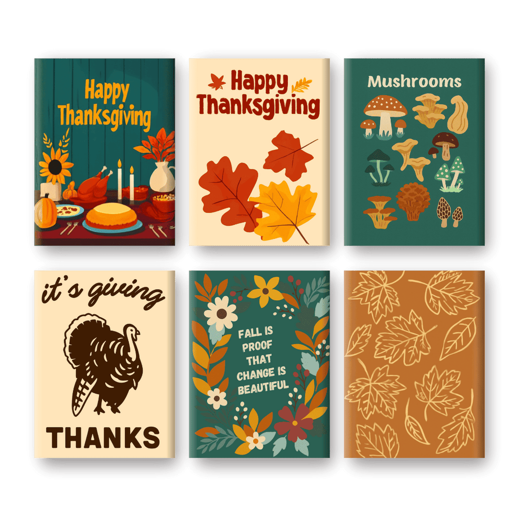 6 Mini Paintings    Autumn & Thanksgiving Set