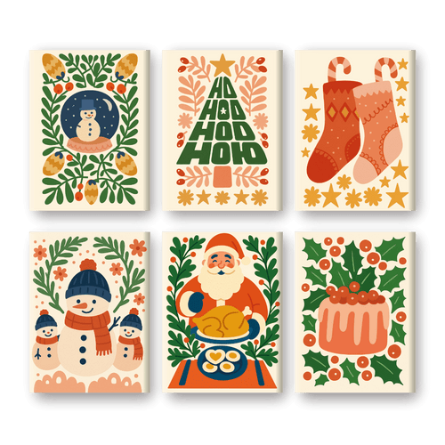 6 Mini Paintings - Beautiful Christmas Set
