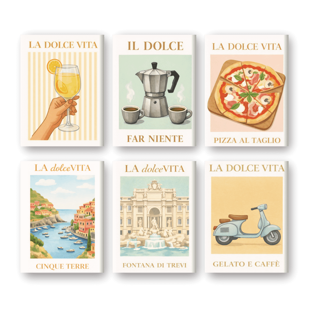 6 Mini Paintings - Bella Italia Set- Paint by Numbers