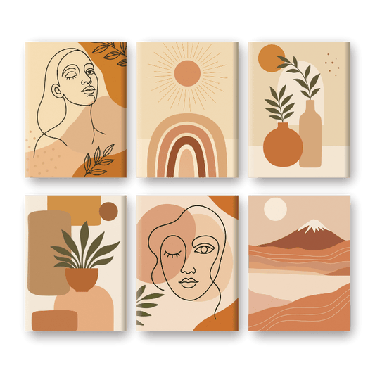 6 Mini Paintings - Boho Set-Paint by numbers
