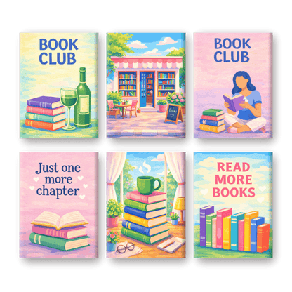 6 Mini Paintings - Book Club Set- Paint by Numbers