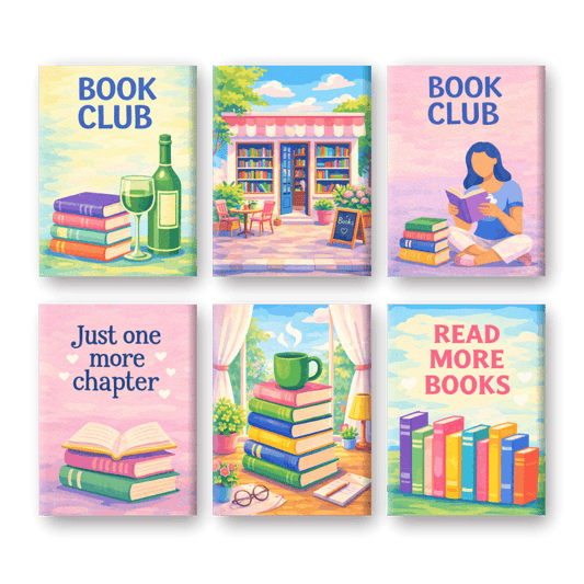 6 Mini Paintings - Book Club Set- Paint by Numbers