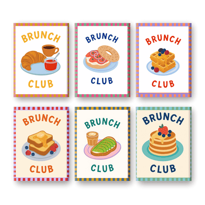 6 Mini Paintings - Brunch Club Set- Paint by Numbers