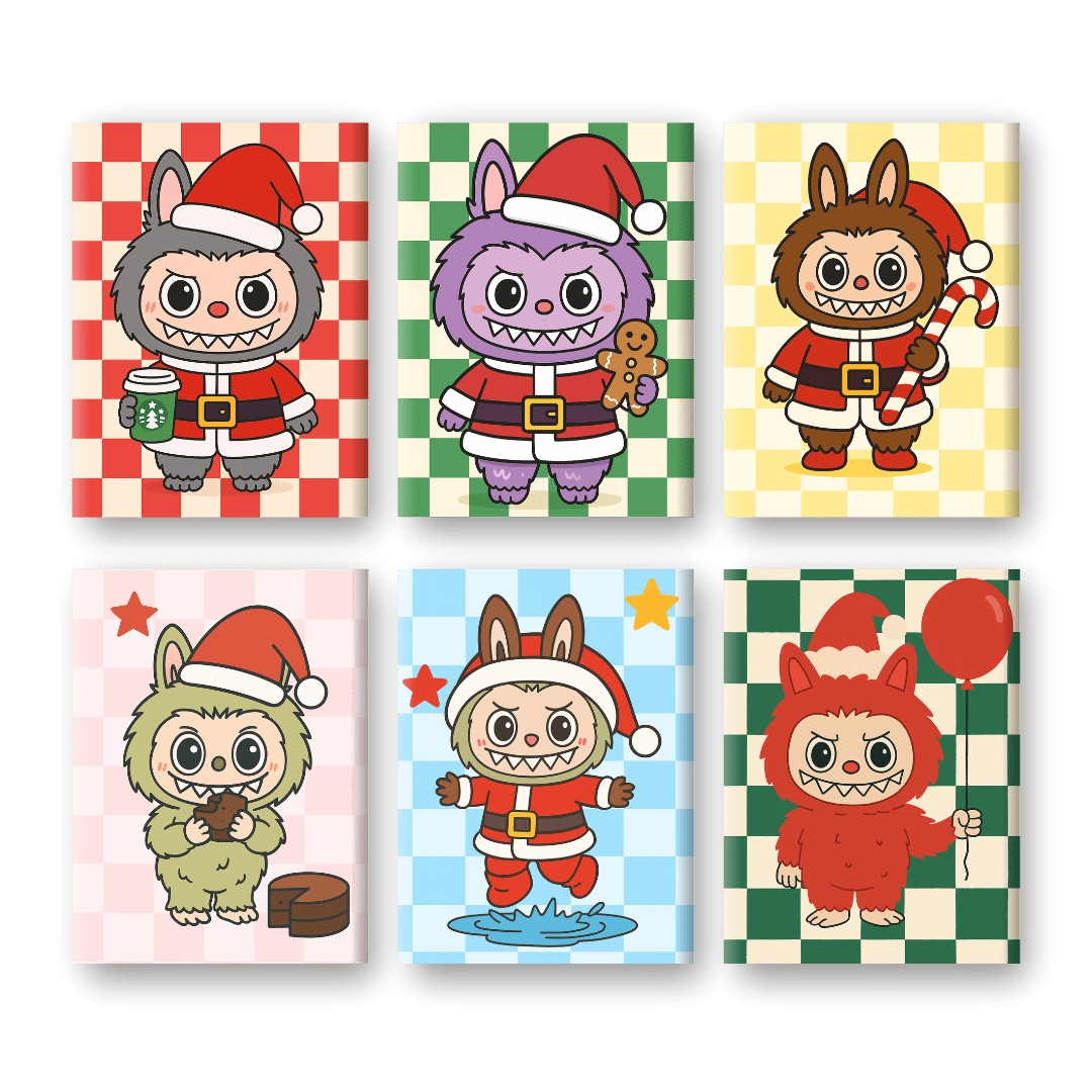6 Mini Paintings - Christmas Dolls Set-Paint by numbers