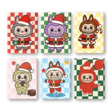 6 Mini Paintings - Christmas Dolls Set