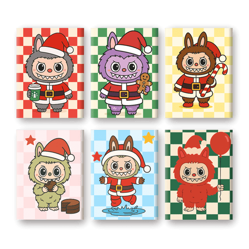 6 Mini Paintings - Christmas Dolls Set