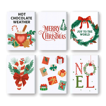 6 Mini Paintings - Christmas Holiday Set-Paint by numbers