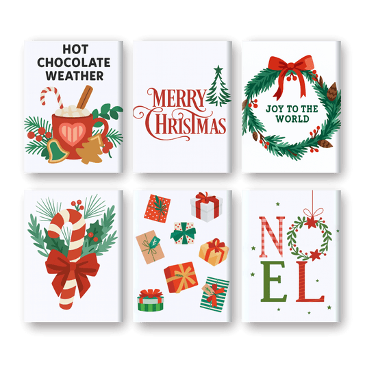 6 Mini Paintings - Christmas Holiday Set-Paint by numbers