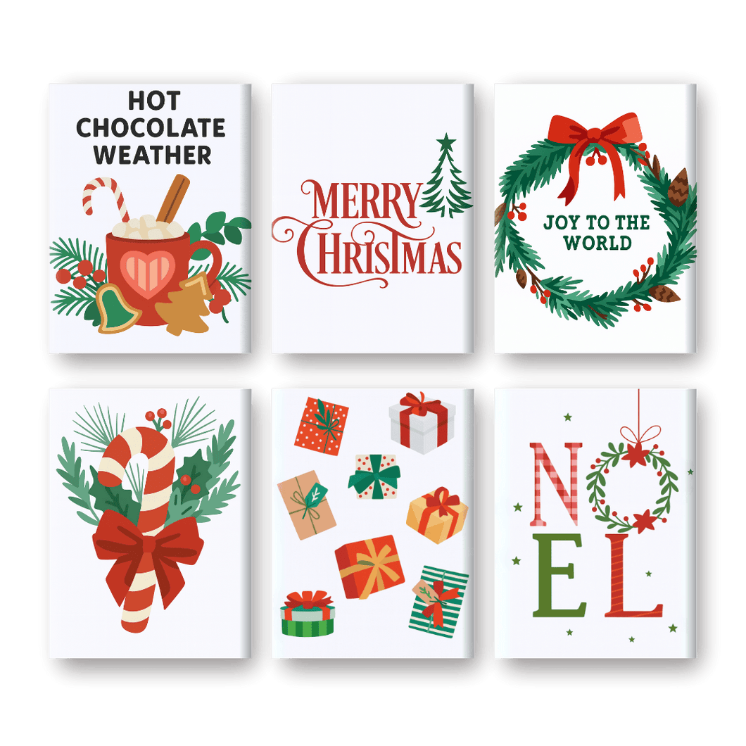 6 Mini Paintings   Christmas Holiday Set