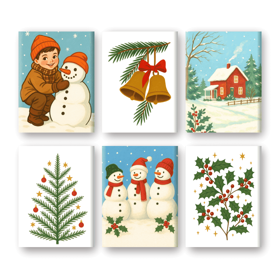 6 Mini Paintings | Christmas Memories Set- Paint by Numbers