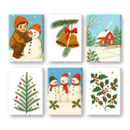 6 Mini Paintings | Christmas Memories Set- Paint by Numbers