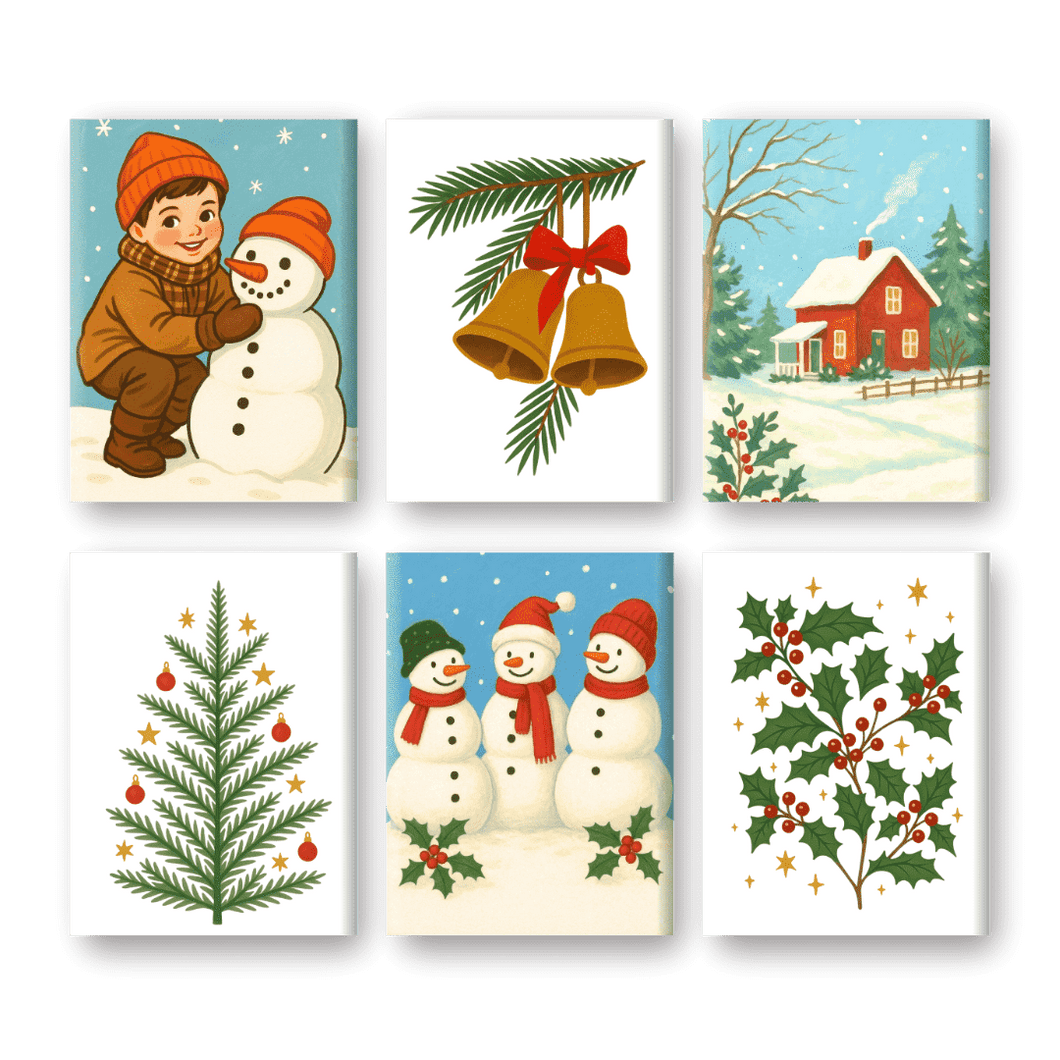 6 Mini Paintings | Christmas Memories Set Paint by numbers