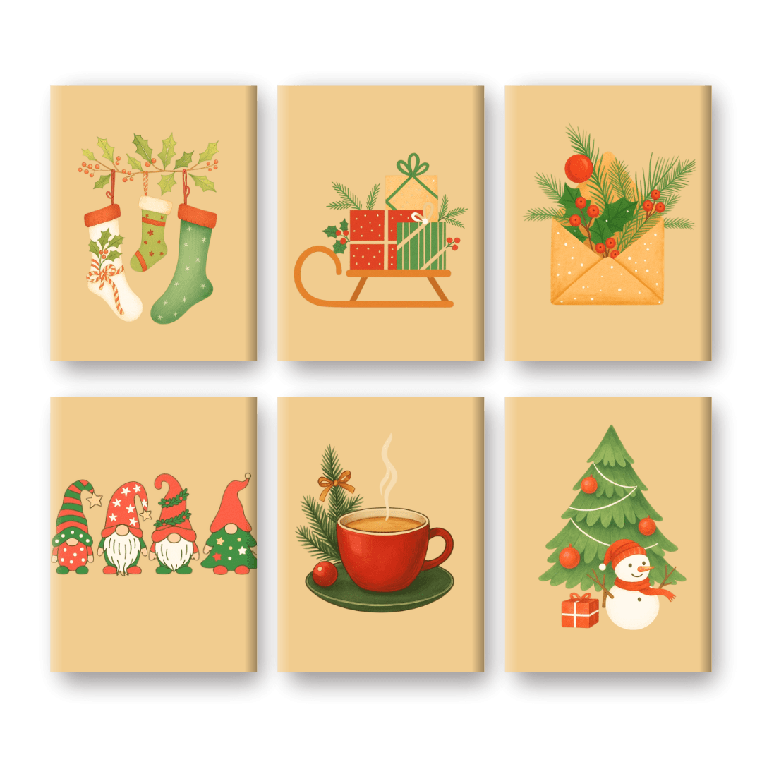 6 Mini Paintings | Christmas Warmth Set- Paint by Numbers