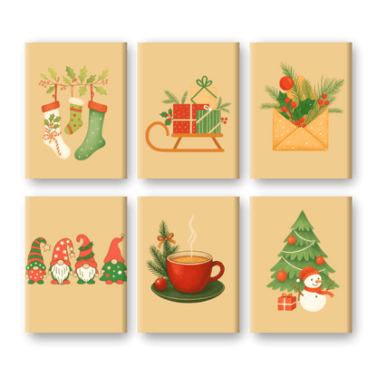 6 Mini Paintings | Christmas Warmth Set- Paint by Numbers