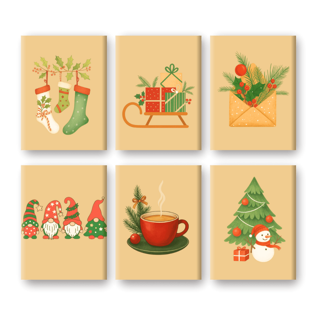6 Mini Paintings | Christmas Warmth Set Paint by numbers