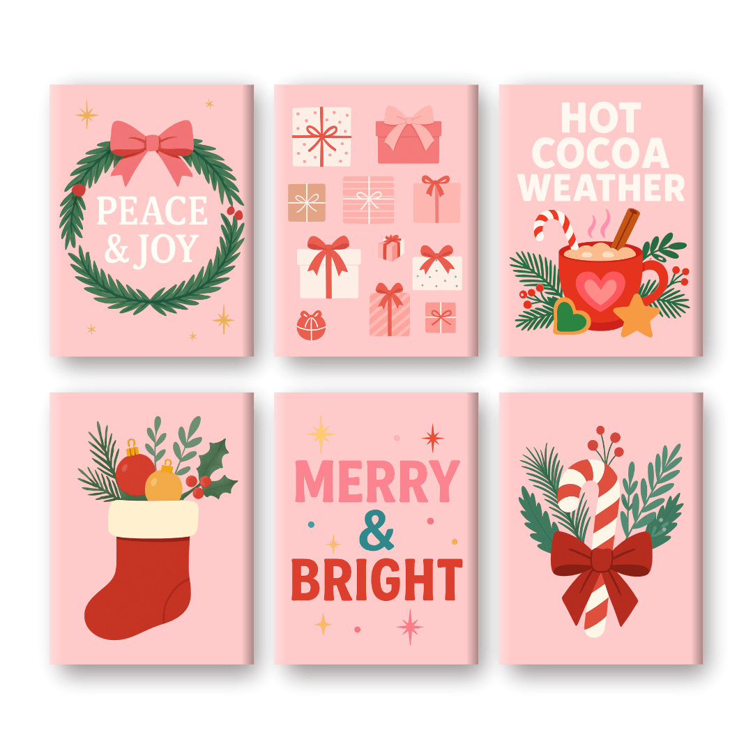 6 Mini Paintings - Christmas Season Set-Paint by numbers