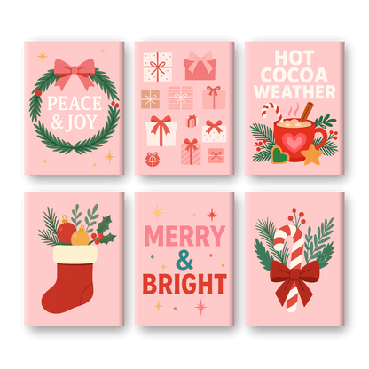 6 Mini Paintings - Christmas Season Set-Paint by numbers